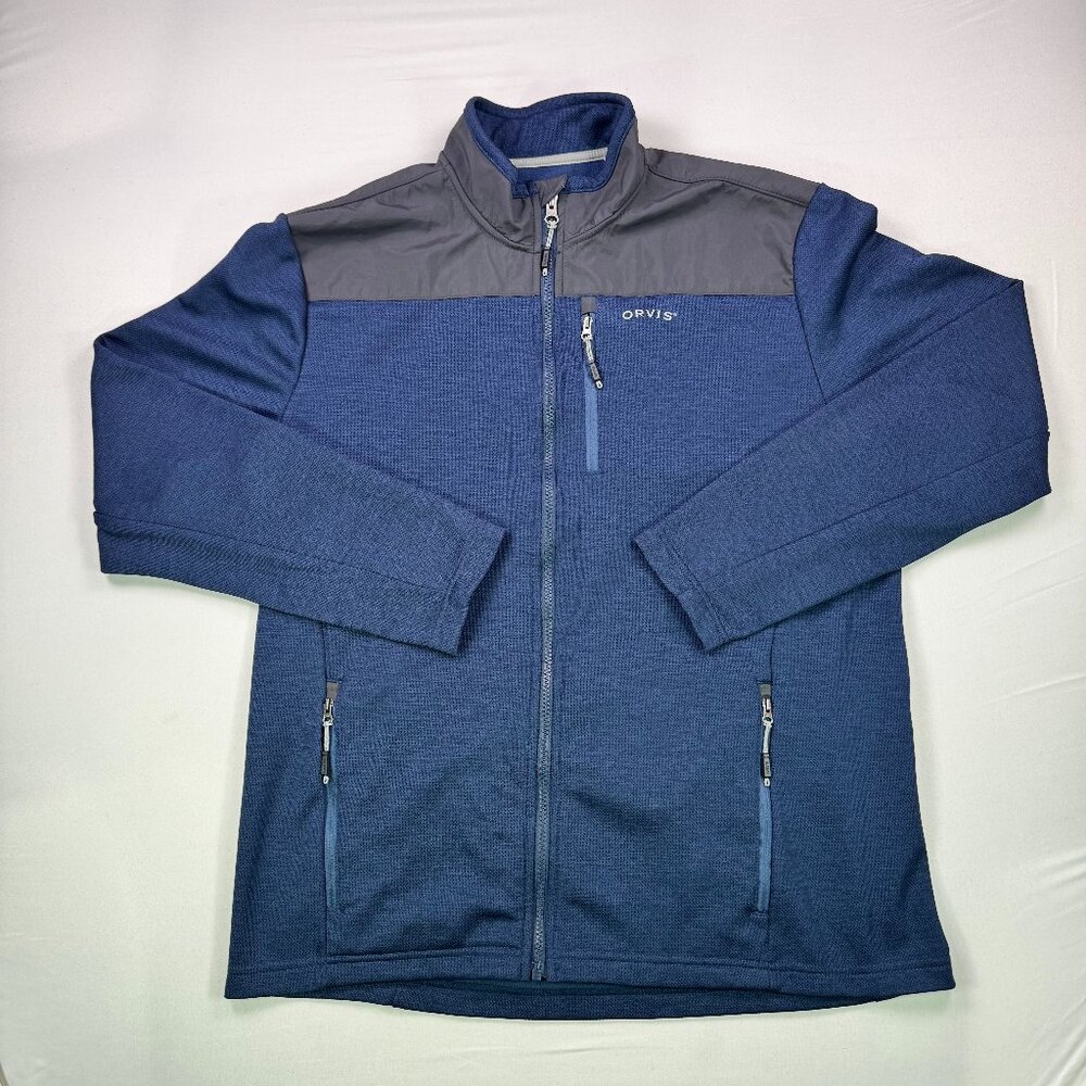 Orvis Men’s L Full Zip Blue Gray Outdoor Jacket